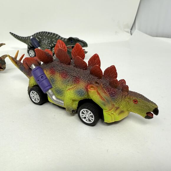 Dinosaur Cars Toy Pull Back Vehicles Realistic Appearance For Kids Pack of 6 - Picture 3 of 9